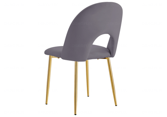 Chaises dorées velours anthracite TALIA (lot de 4) New Design