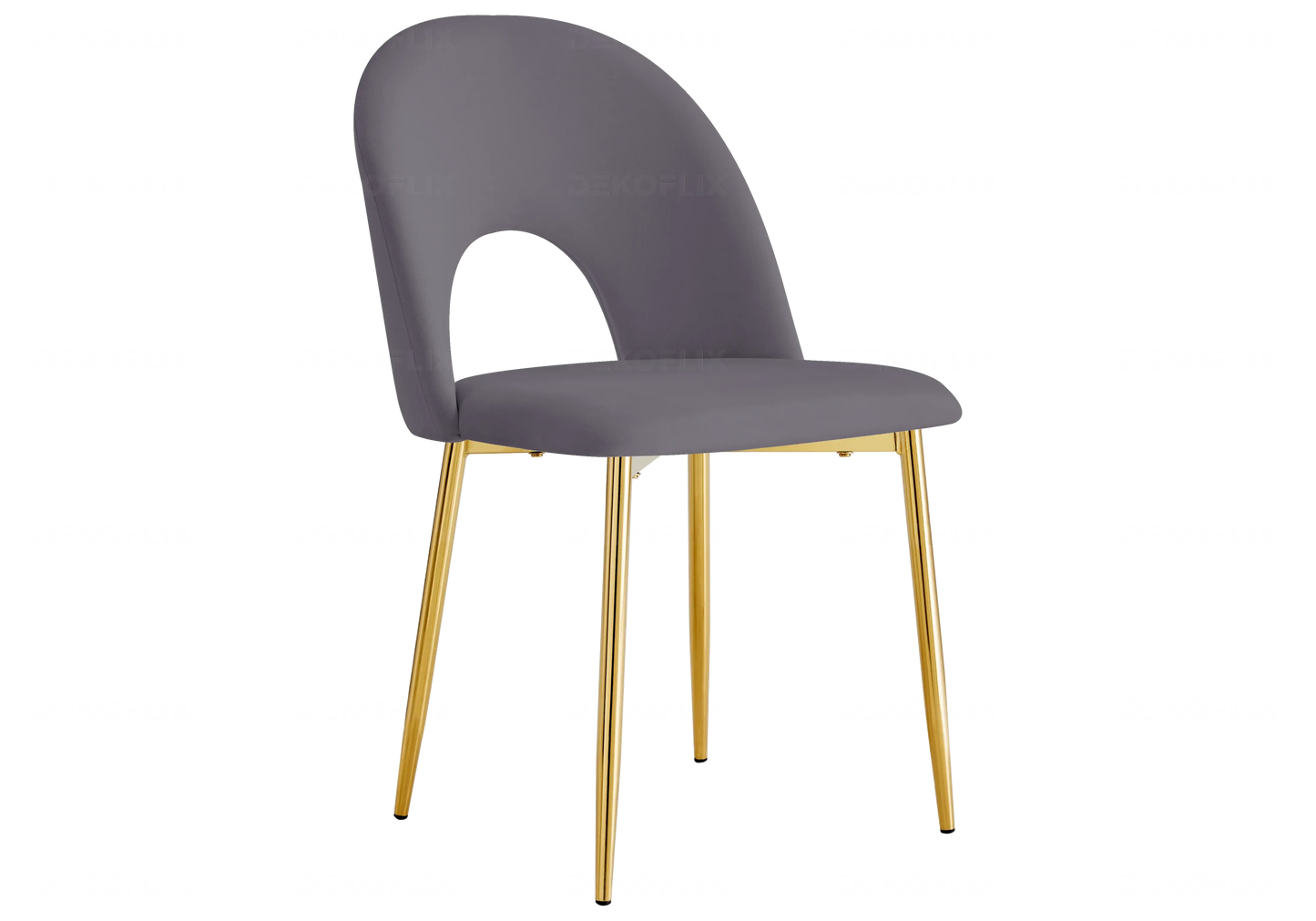 Chaises dorées velours anthracite TALIA (lot de 4) New Design