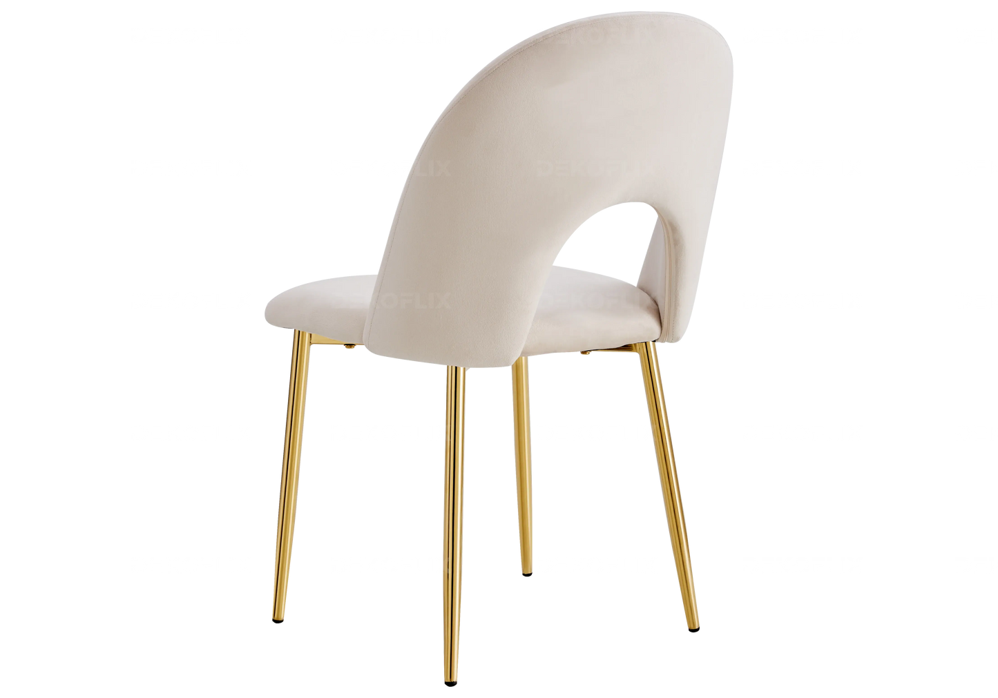 Chaises dorées velours beige TALIA (lot de 4) New Design