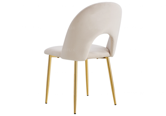 Chaises dorées velours beige TALIA (lot de 4) New Design