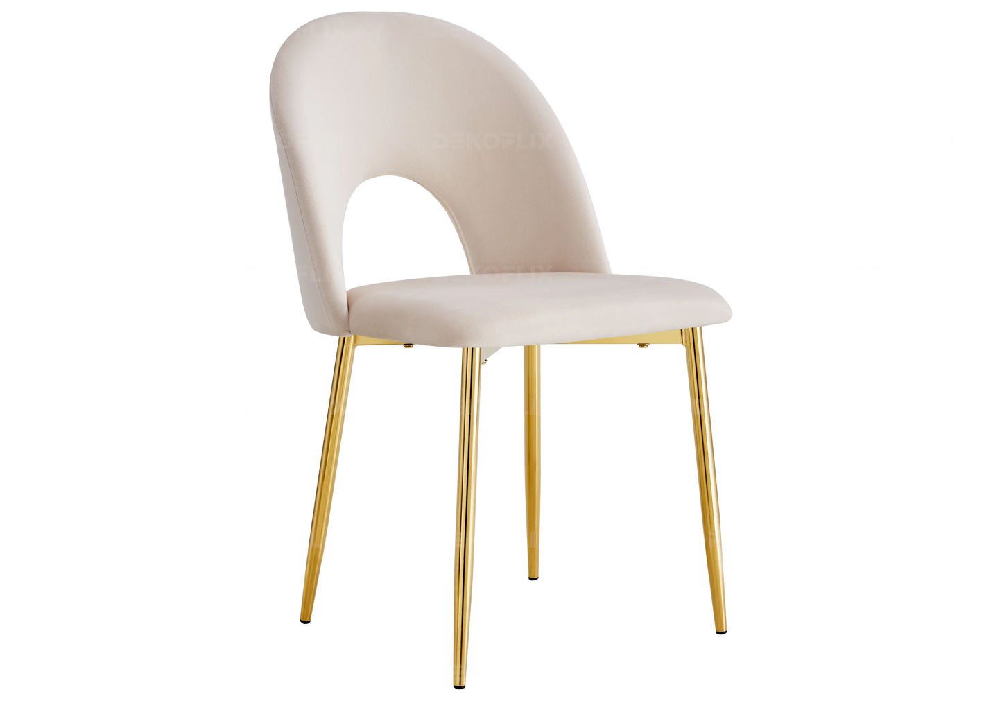 Chaises dorées velours beige TALIA (lot de 4) New Design