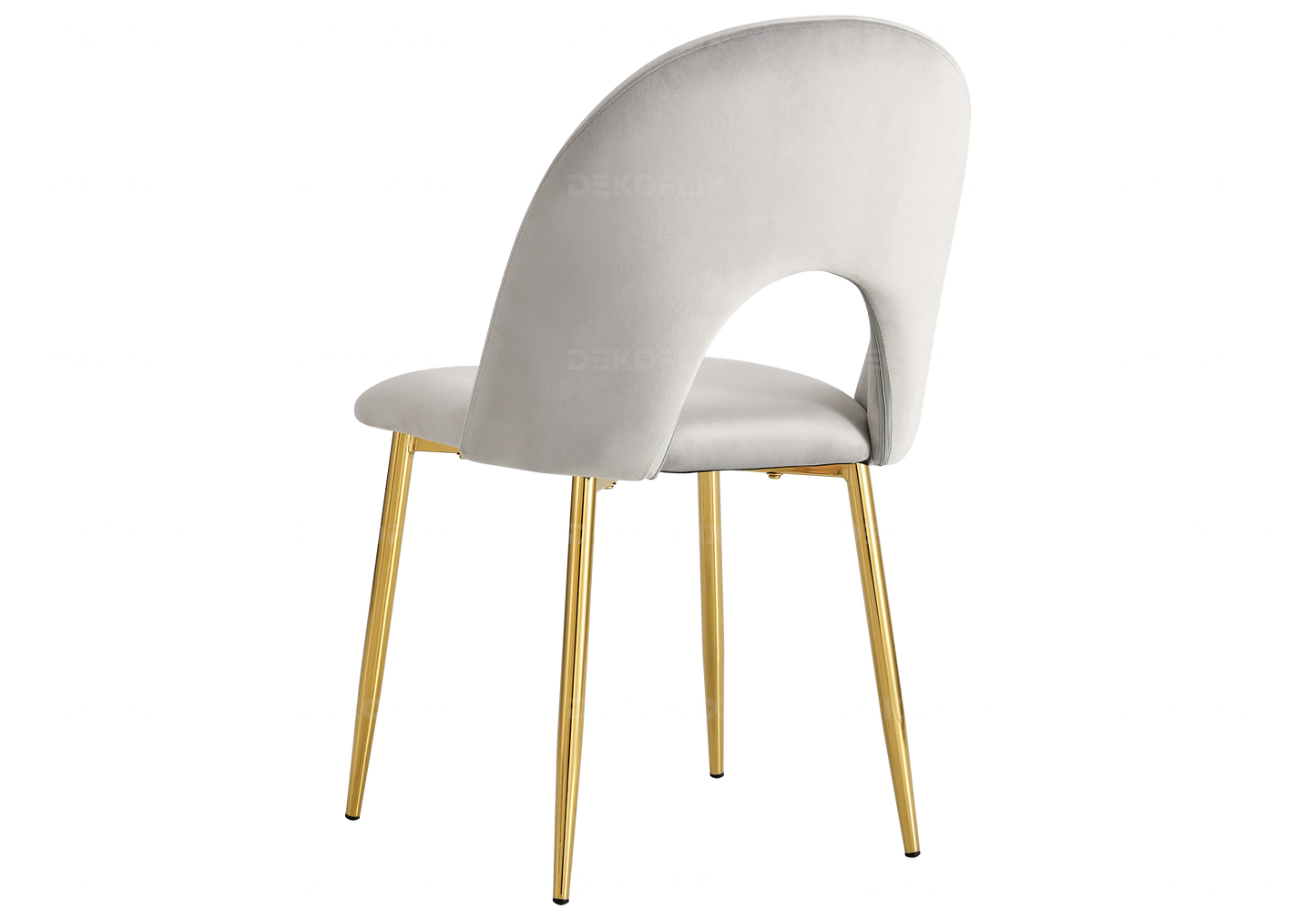 Chaises dorées velours gris TALIA (lot de 4) New Design