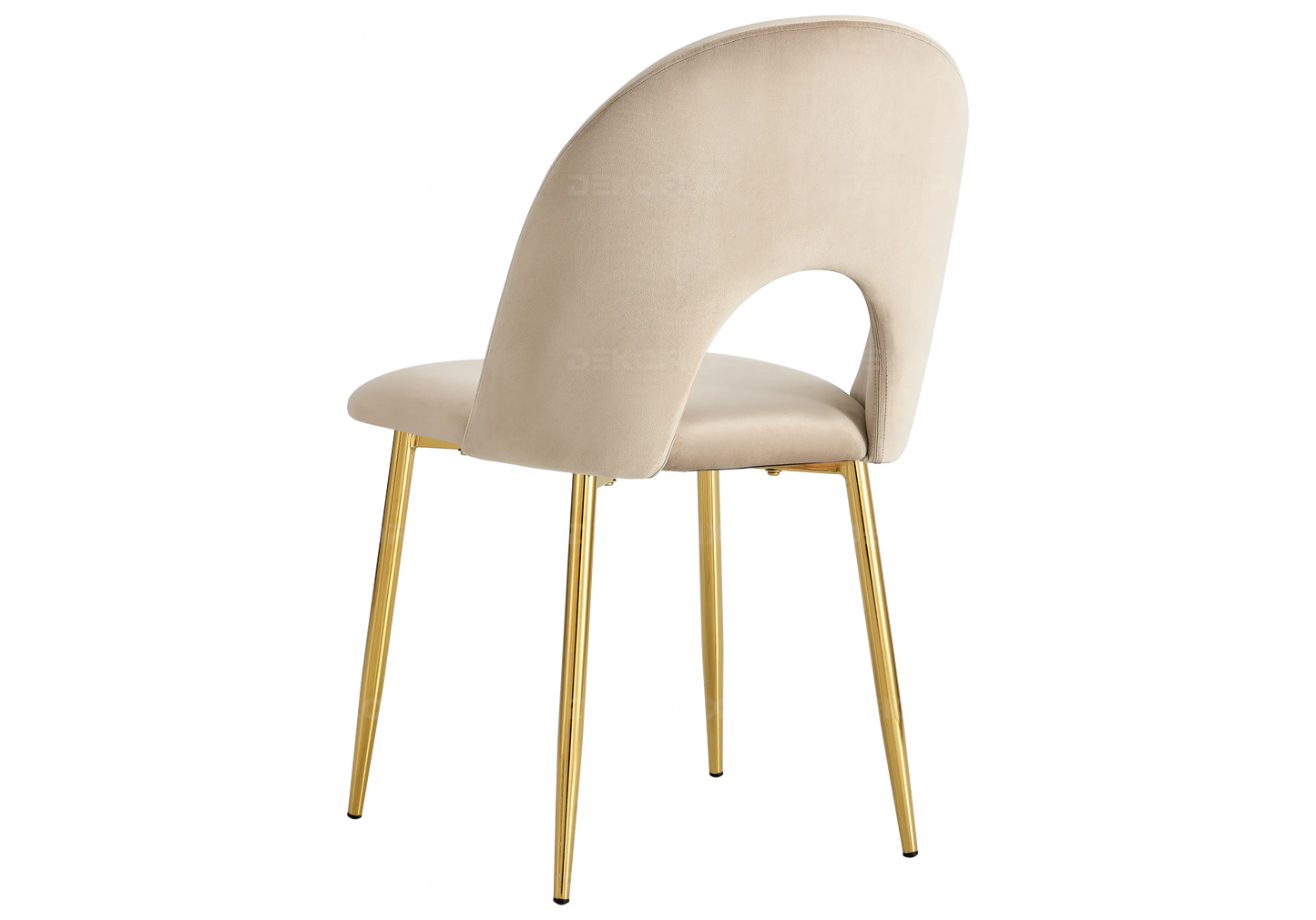 Chaises dorées velours taupe TALIA (lot de 4) New Design