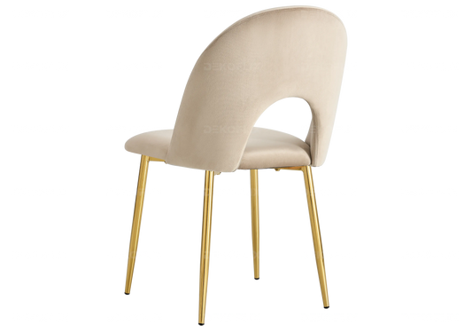 Chaises dorées velours taupe TALIA (lot de 4) New Design