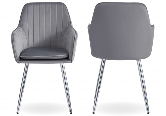 Chaises fauteuils scandinaves argent anthracite AVAS – Lot de 2 New Design