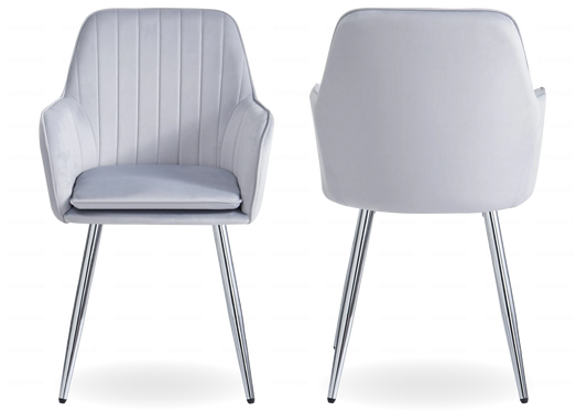 Chaises fauteuils scandinaves argent gris AVAS – Lot de 2 New Design