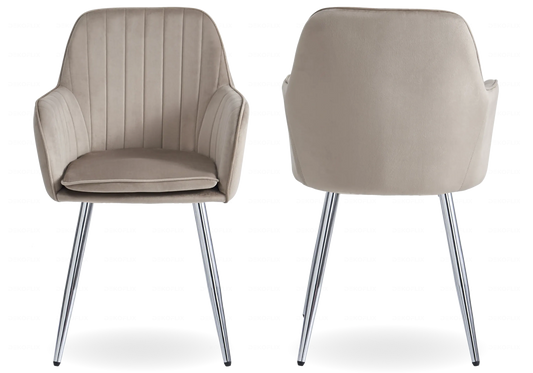 Chaises fauteuils scandinaves argent taupe AVAS – Lot de 2 New Design