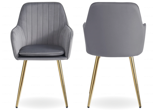 Chaises fauteuils scandinaves dorés anthracite AVAS – Lot de 2 New Design