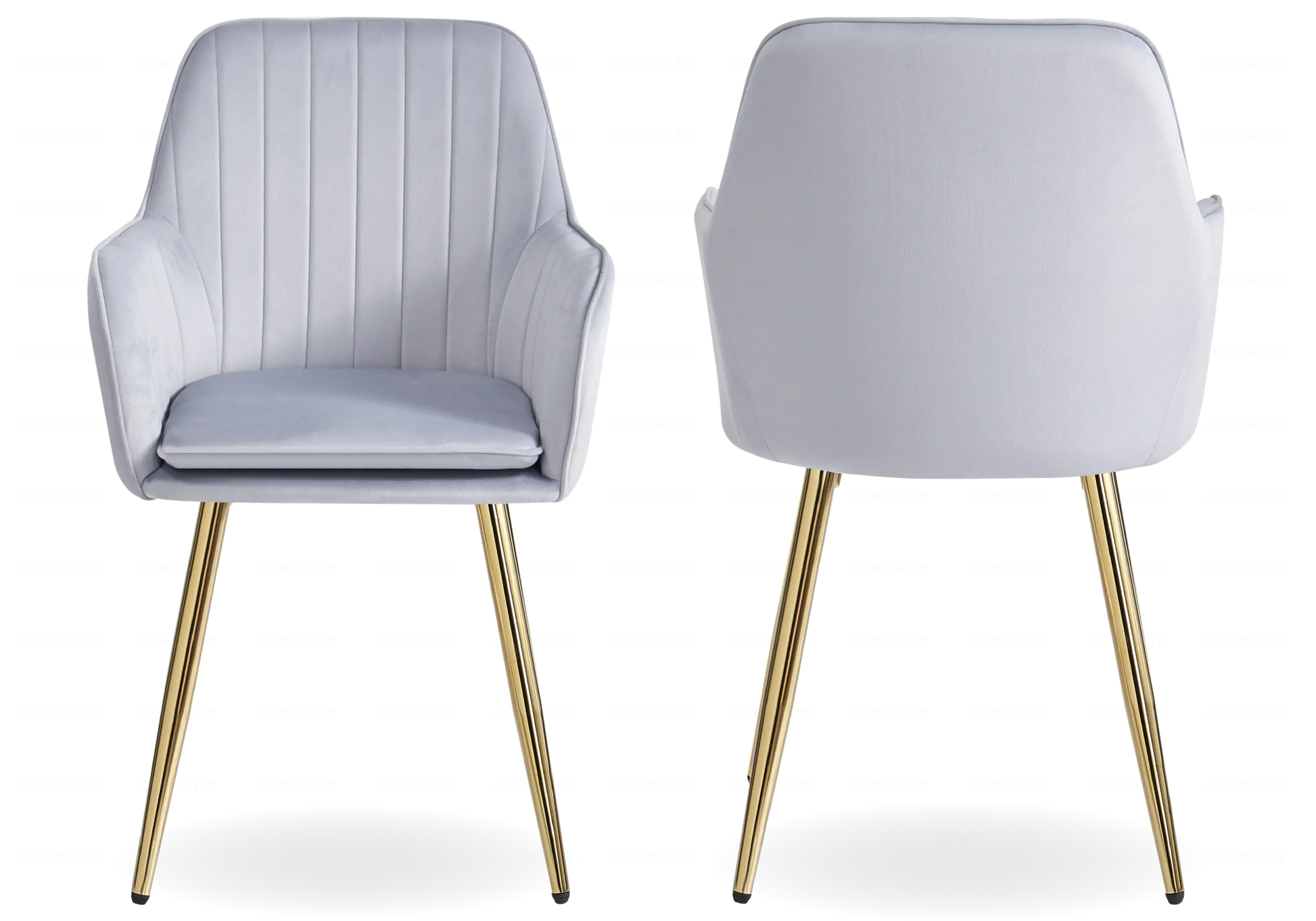 Chaises fauteuils scandinaves dorés gris AVAS – Lot de 2 New Design