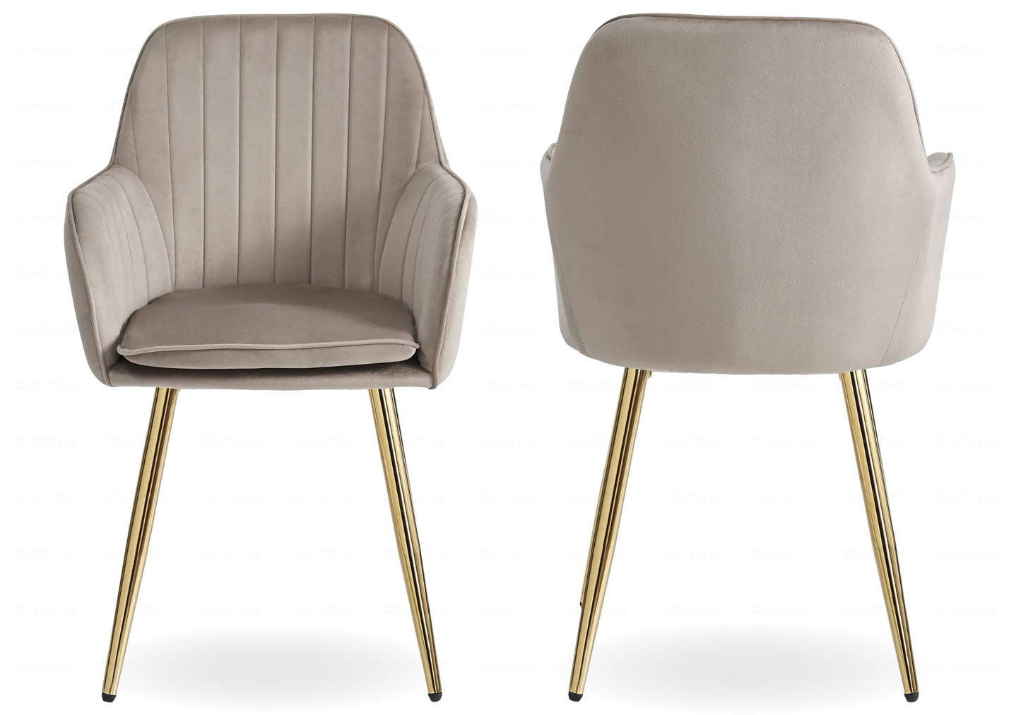 Chaises fauteuils scandinaves dorés taupe AVAS – Lot de 2 New Design