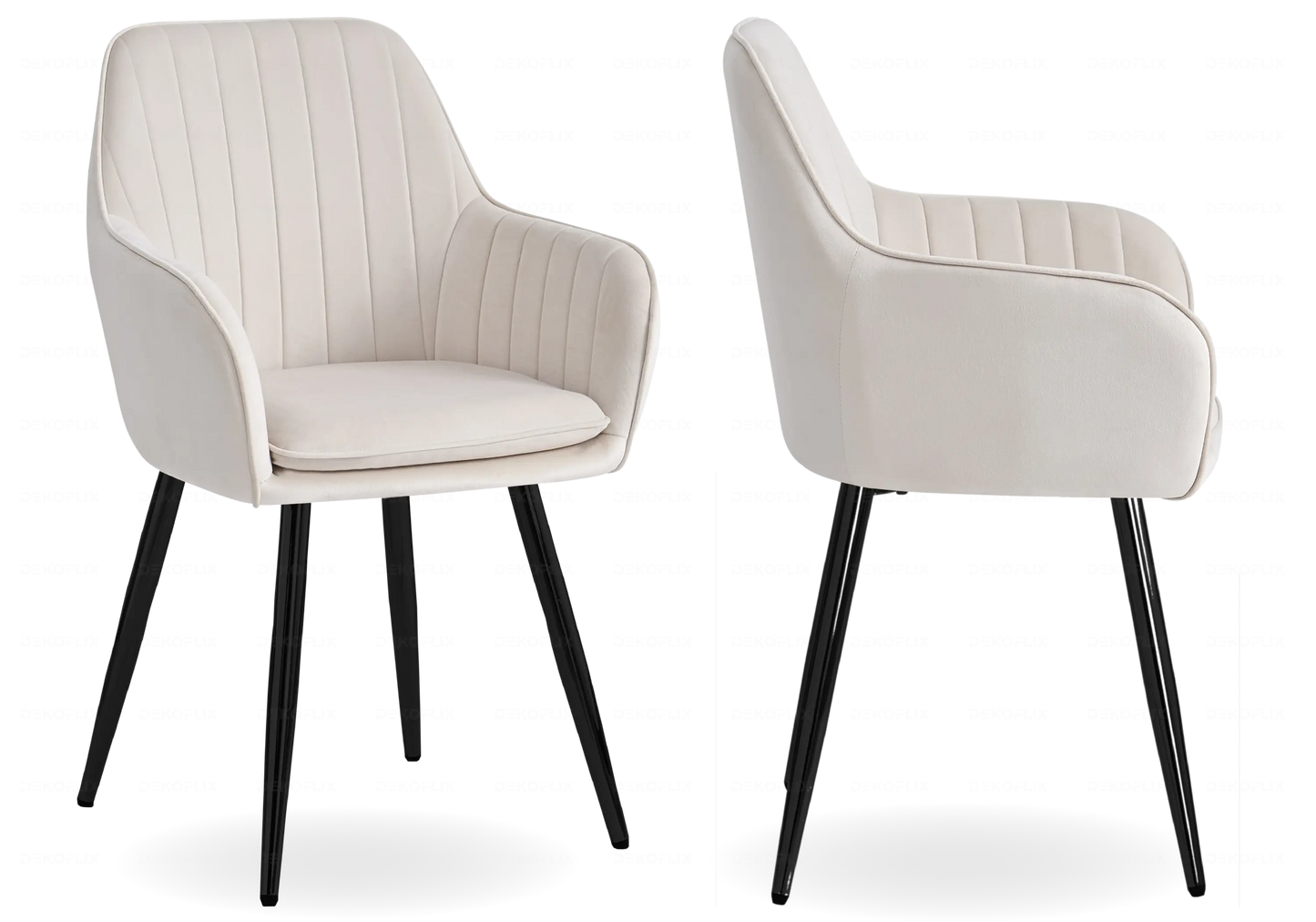 Chaises fauteuils scandinaves noirs beige AVAS – Lot de 2 New Design