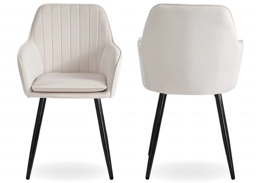 Chaises fauteuils scandinaves noirs beige AVAS – Lot de 2 New Design