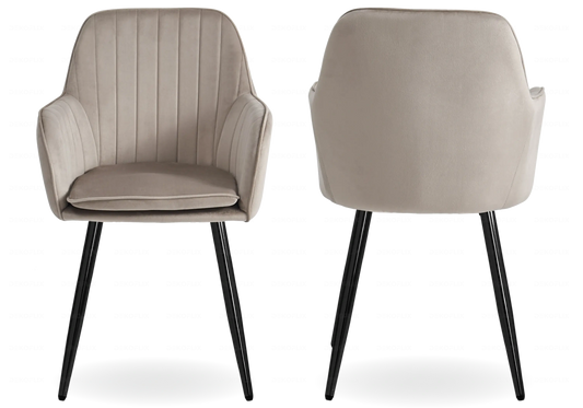 Chaises fauteuils scandinaves noirs taupe AVAS – Lot de 2 New Design