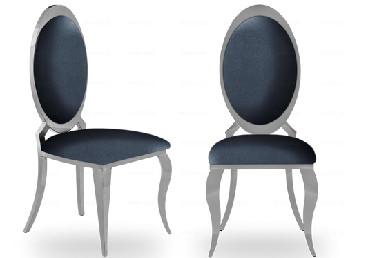 Chaises médaillon chromées noires EVI - Lot de 4 New Design