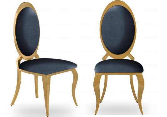 Chaises médaillon dorées noires EVI – Lot de 4 New Design
