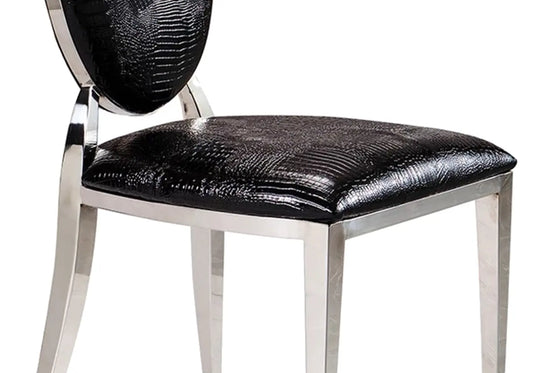 Chaises médaillon chromé croco noir NEO New Design