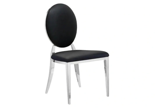 Chaises médaillon chromé velours noir NEO New Design