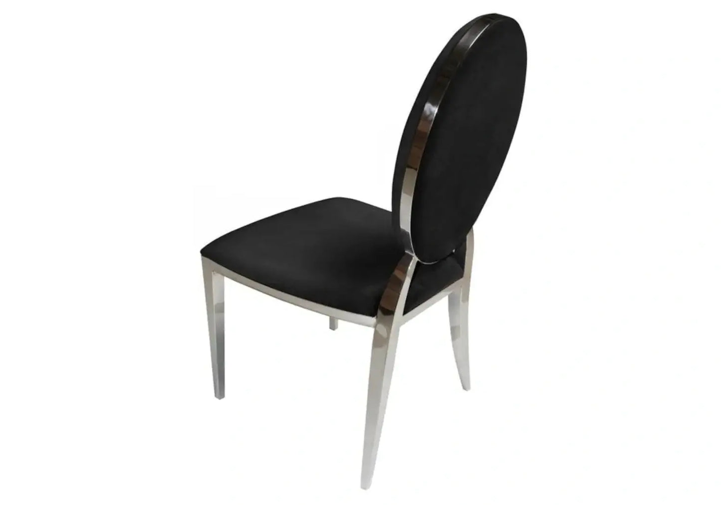 Chaises médaillon chromé velours noir NEO New Design