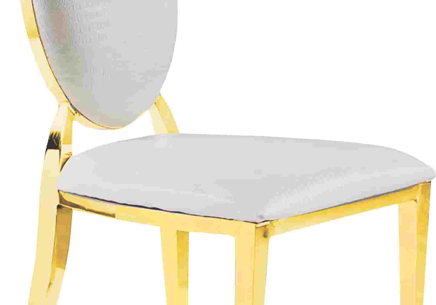 Chaises médaillon doré croco blanc NEO