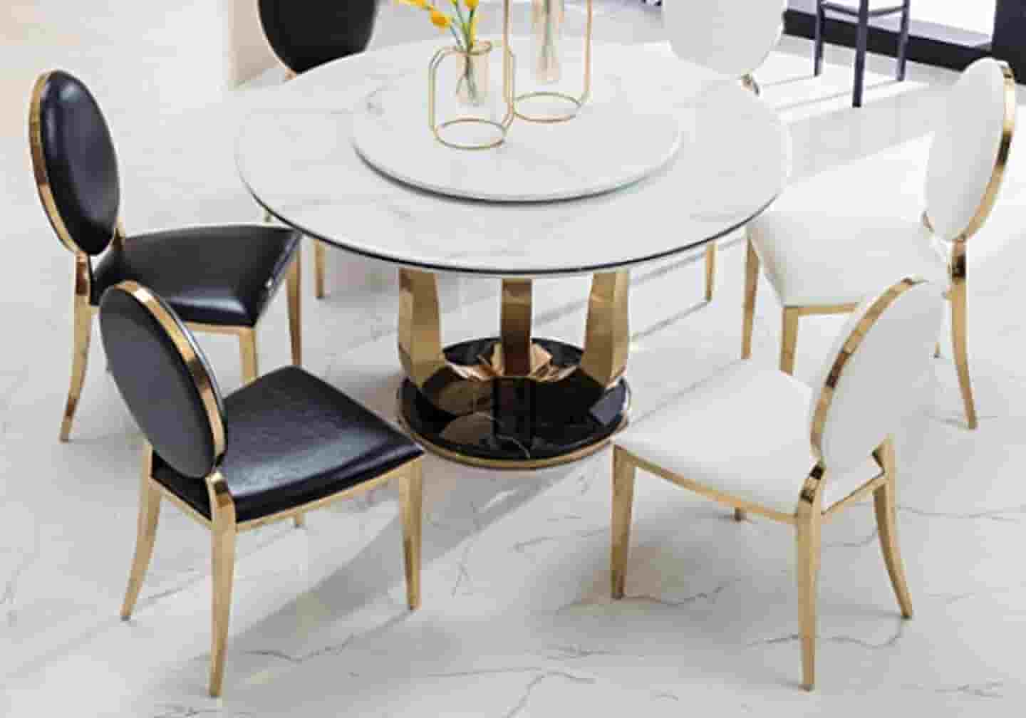 Chaises médaillon doré croco noir NEO - DEKOFLIX