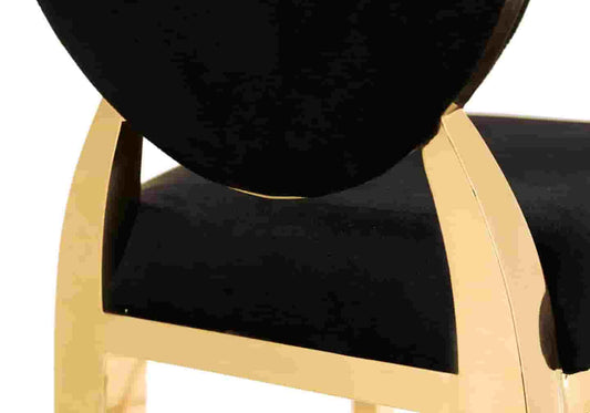 Chaises médaillon doré velours noir NEO - DEKOFLIX
