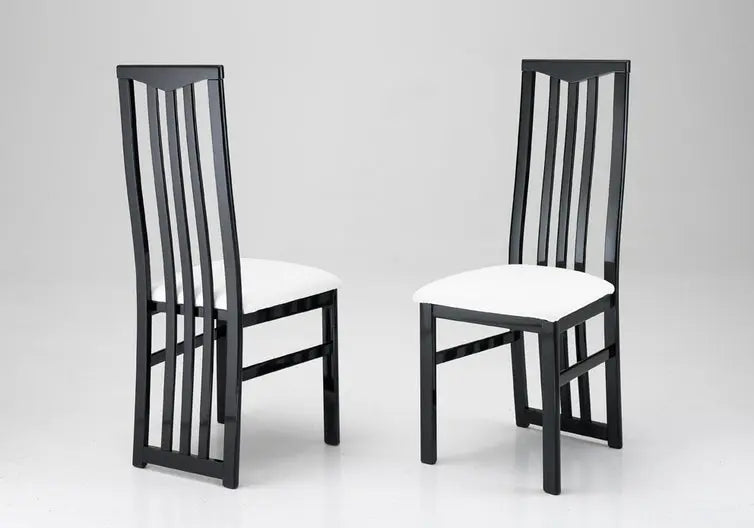 Chaises noir et blanche ROMA (lot de 2) Italian Mobili