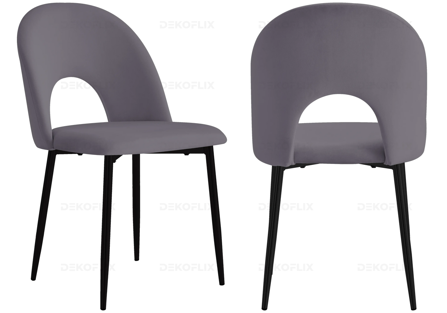 Chaises noire velours anthracite TALIA (lot de 4) New Design