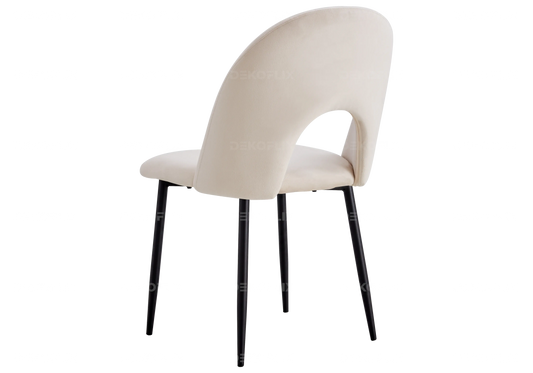 Chaises noire velours beige TALIA (lot de 4) New Design
