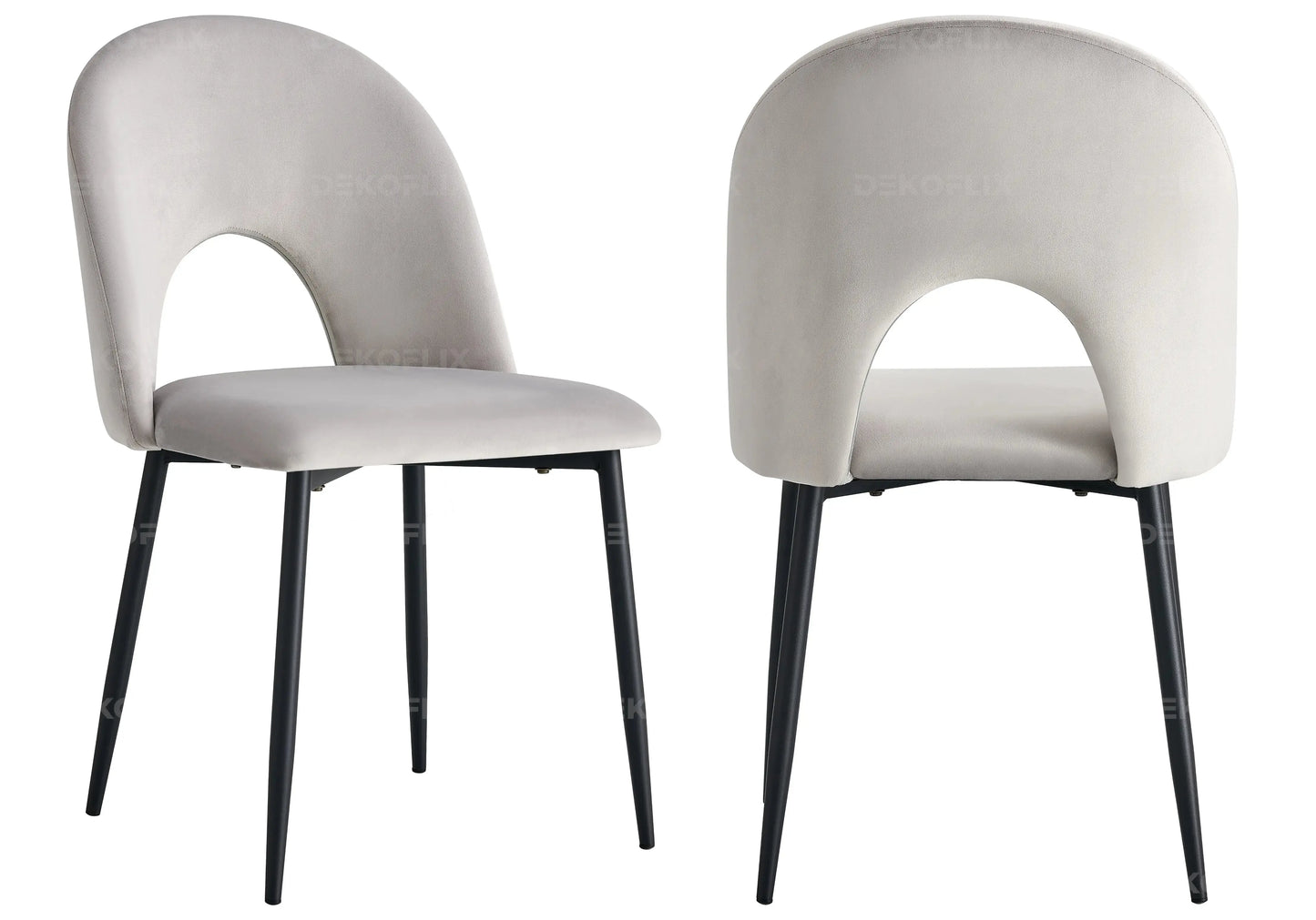 Chaises noire velours gris TALIA (lot de 4) New Design