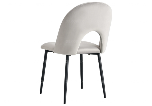 Chaises noire velours gris TALIA (lot de 4) New Design