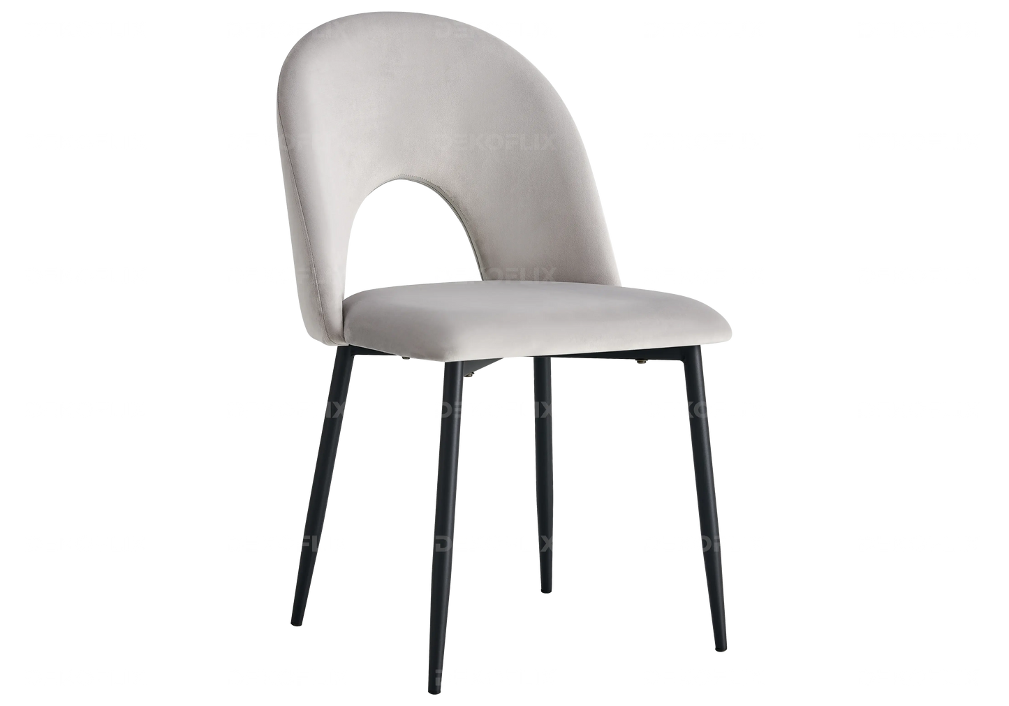 Chaises noire velours gris TALIA (lot de 4) New Design