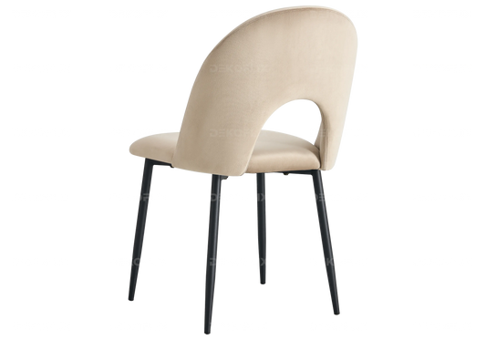 Chaises noire velours taupe TALIA (lot de 4) New Design