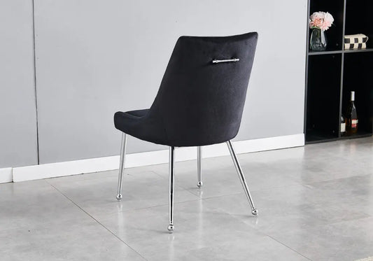 Chaises poignées velours noir GEMA (lot de 4) New Design