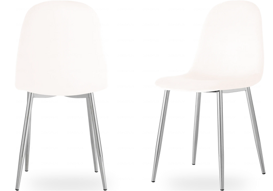 Chaises scandinave chrome beige LOA New Design