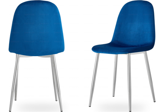 Chaises scandinave chrome bleu LOA New Design