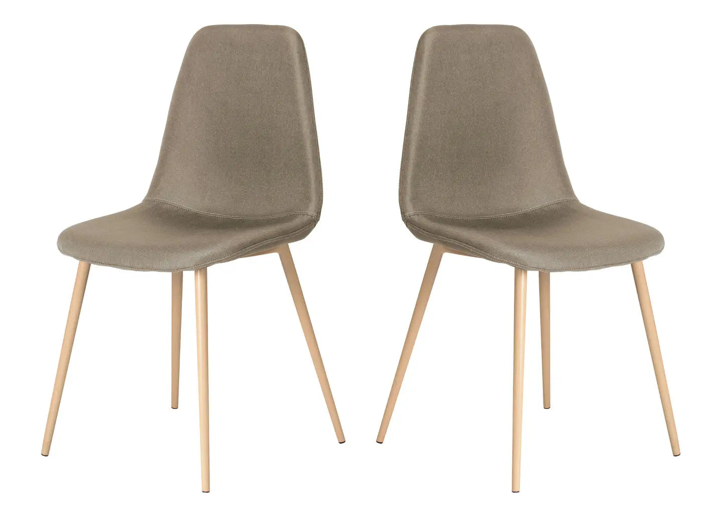 Chaises scandinave tissu taupe LOA (Lot de 4) New Design