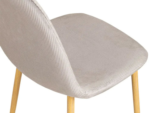 Chaises scandinave velours côtelé gris LOA (Lot de 6) New Design