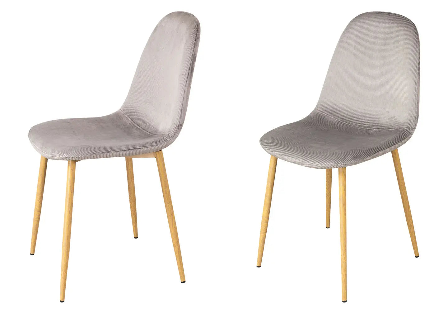 Chaises scandinave velours côtelé gris LOA (Lot de 6) New Design