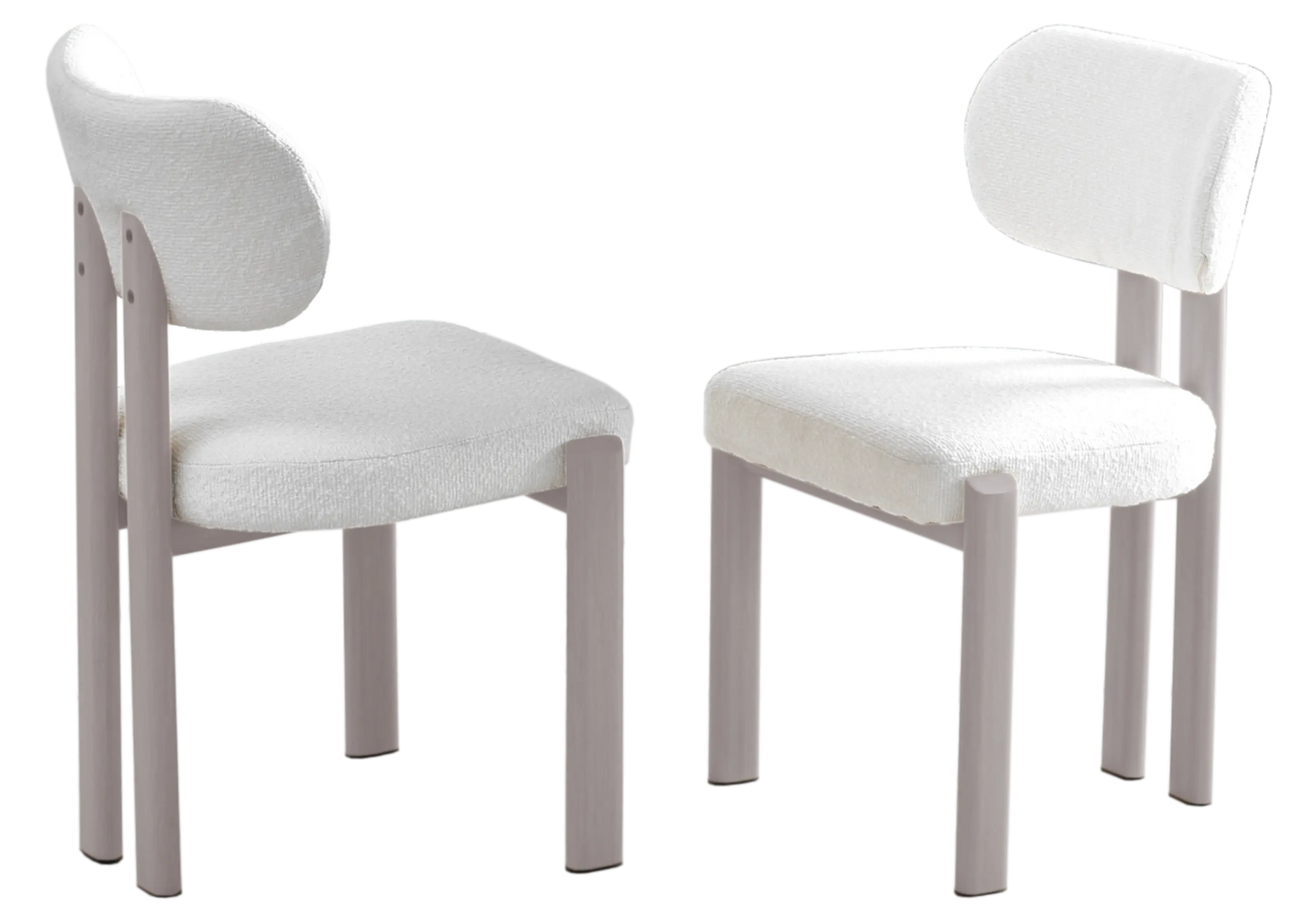 Chaises scandinaves tissu bouclé taupe – INAYA Galerie du Mobilier