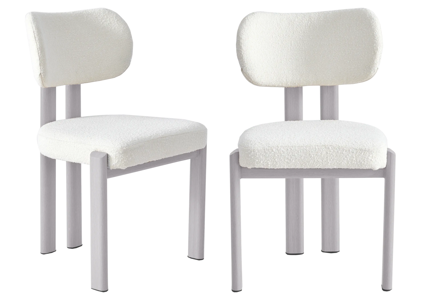 Chaises scandinaves tissu bouclé taupe – INAYA Galerie du Mobilier