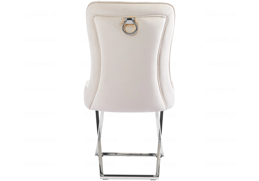 Chaises velours beige avec poignée design URSI New Design