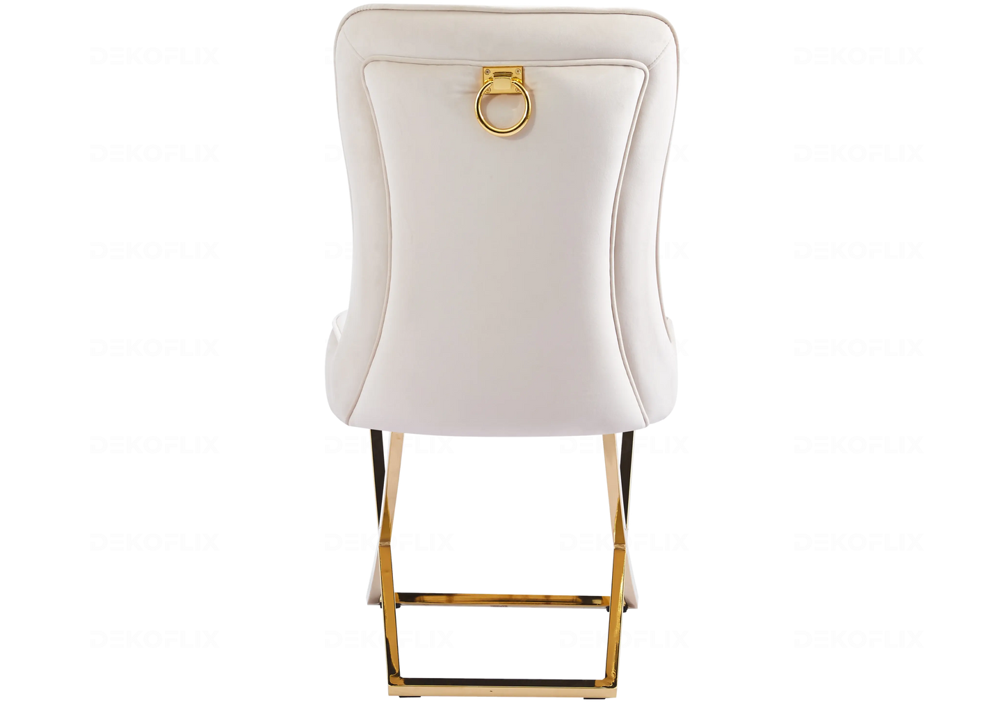 Chaises velours beige dorées avec poignée URSI New Design