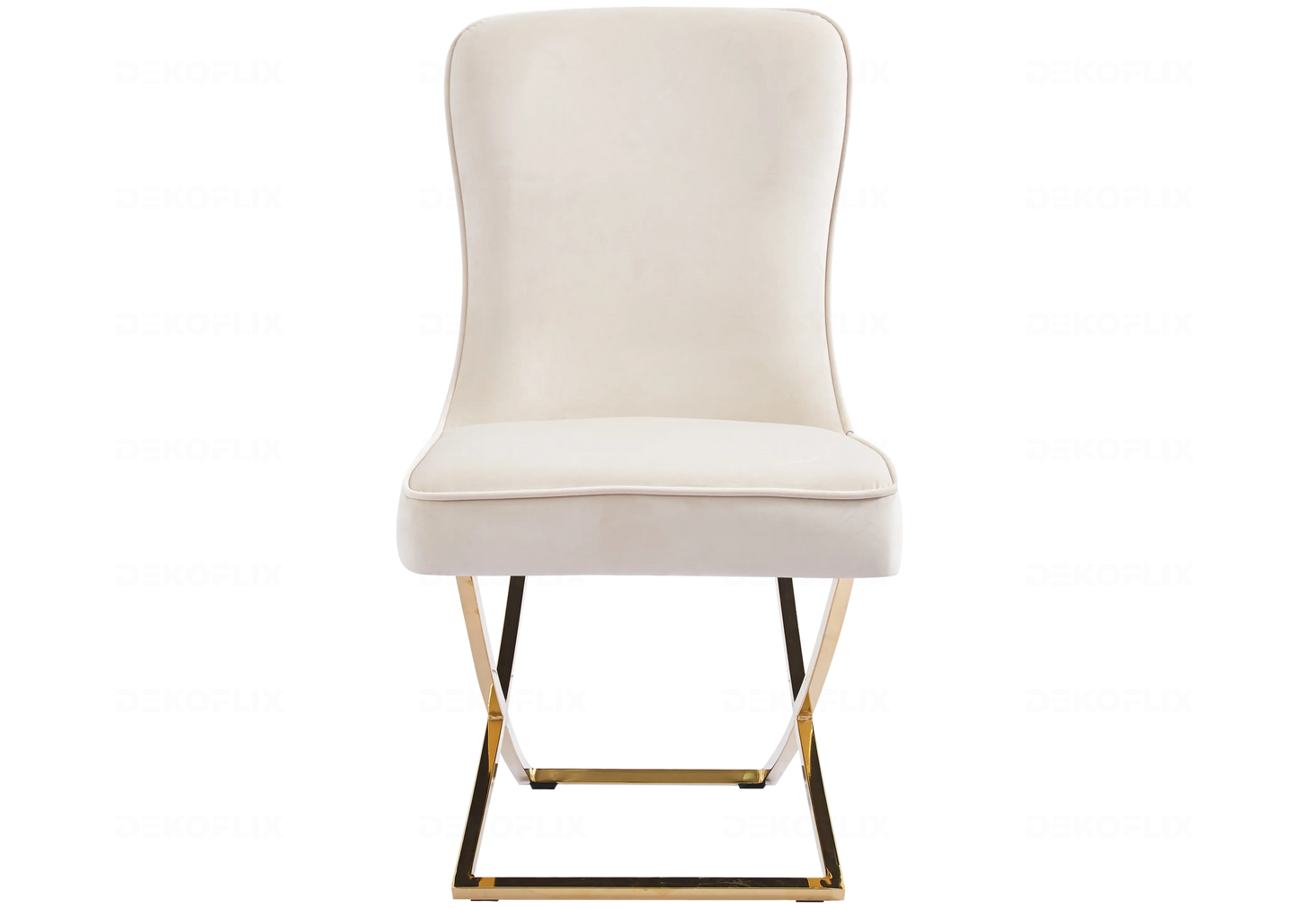 Chaises velours beige dorées avec poignée URSI New Design