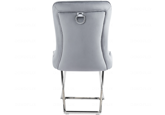 Chaises velours gris avec poignée design URSI New Design