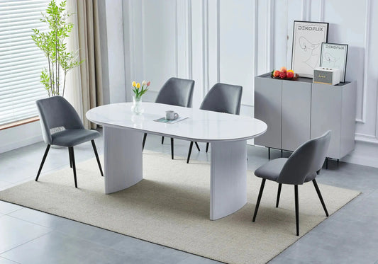 Chaises velours gris noir LEONI (lot 4) New Design