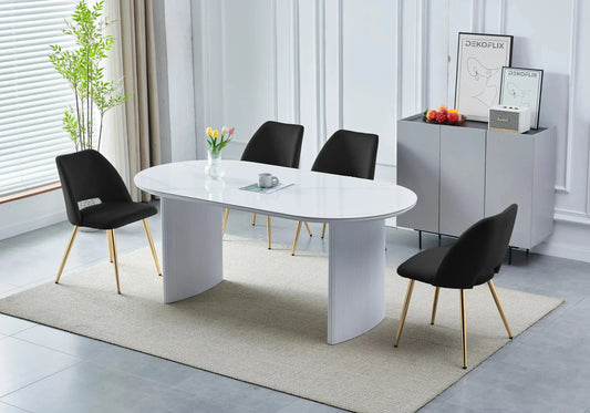 Chaises velours noir doré LEONI (Lot 4) - DEKOFLIX