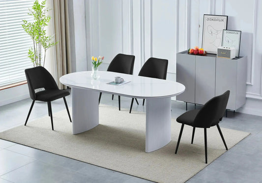 Chaises velours noir noir LEONI (lot 4) New Design