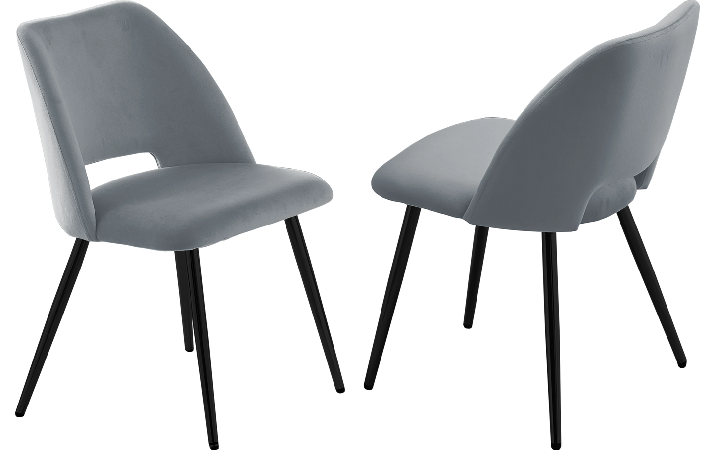 Ensemble table marbre beige et chaises noirs – Kara