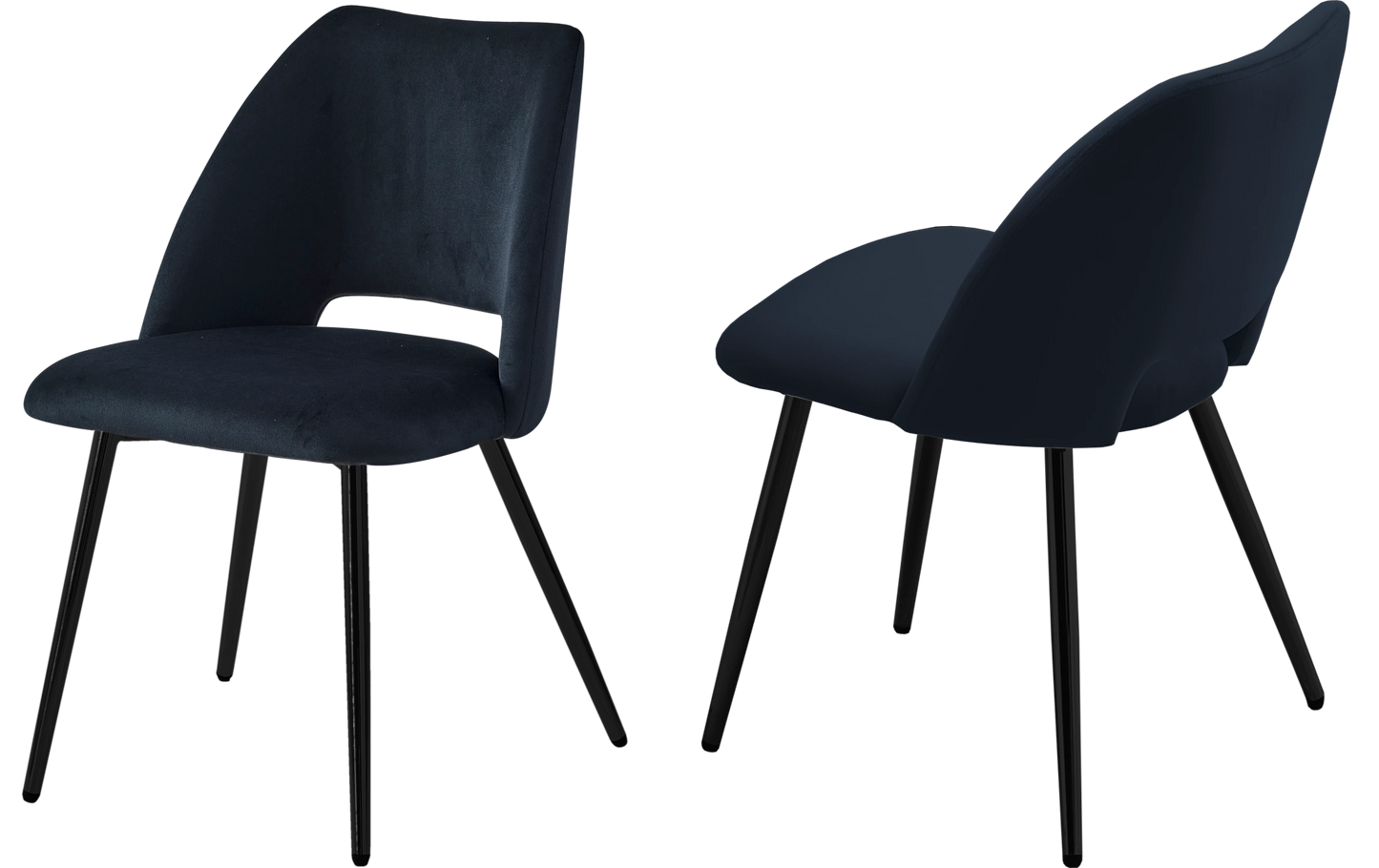 Ensemble table marbre blanc et chaises noirs – Kara