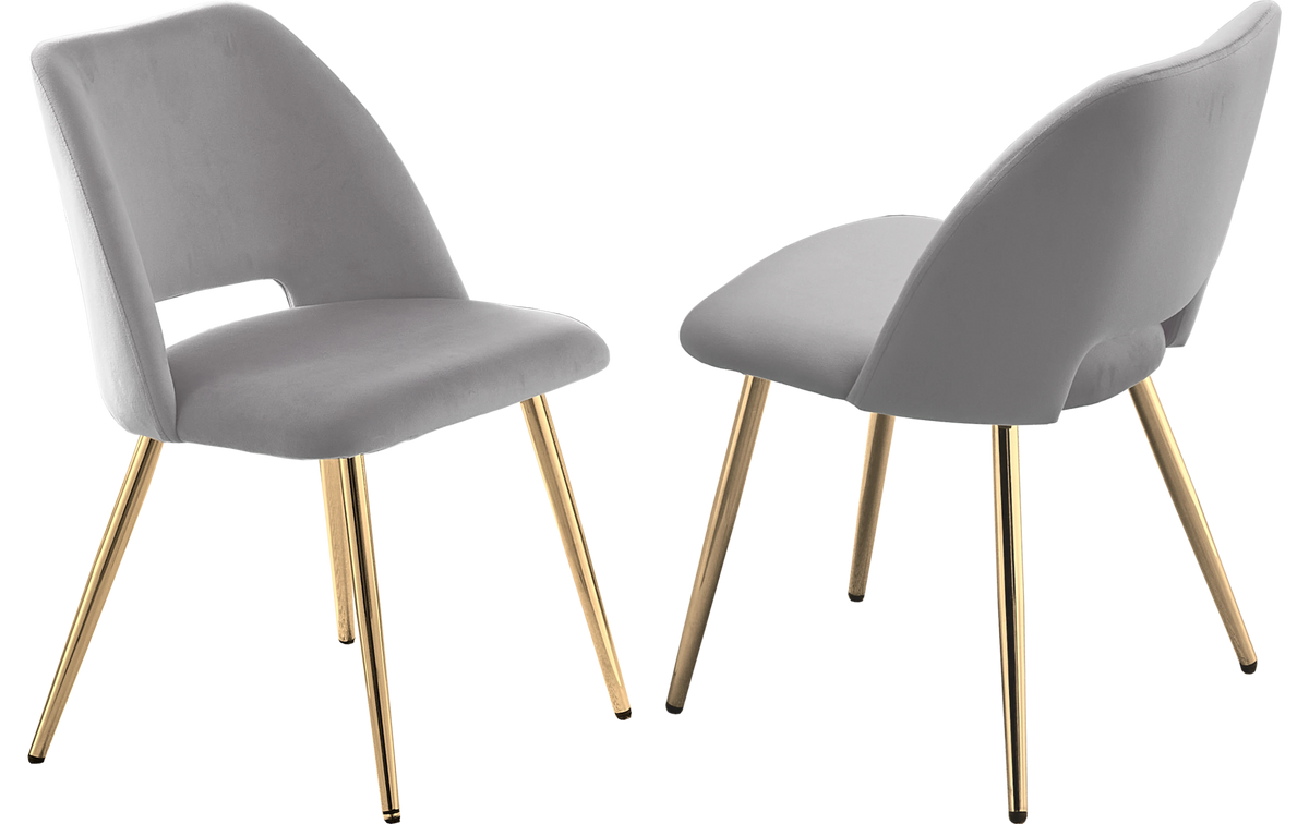 Ensemble table marbre blanc et chaises dorés – Kara